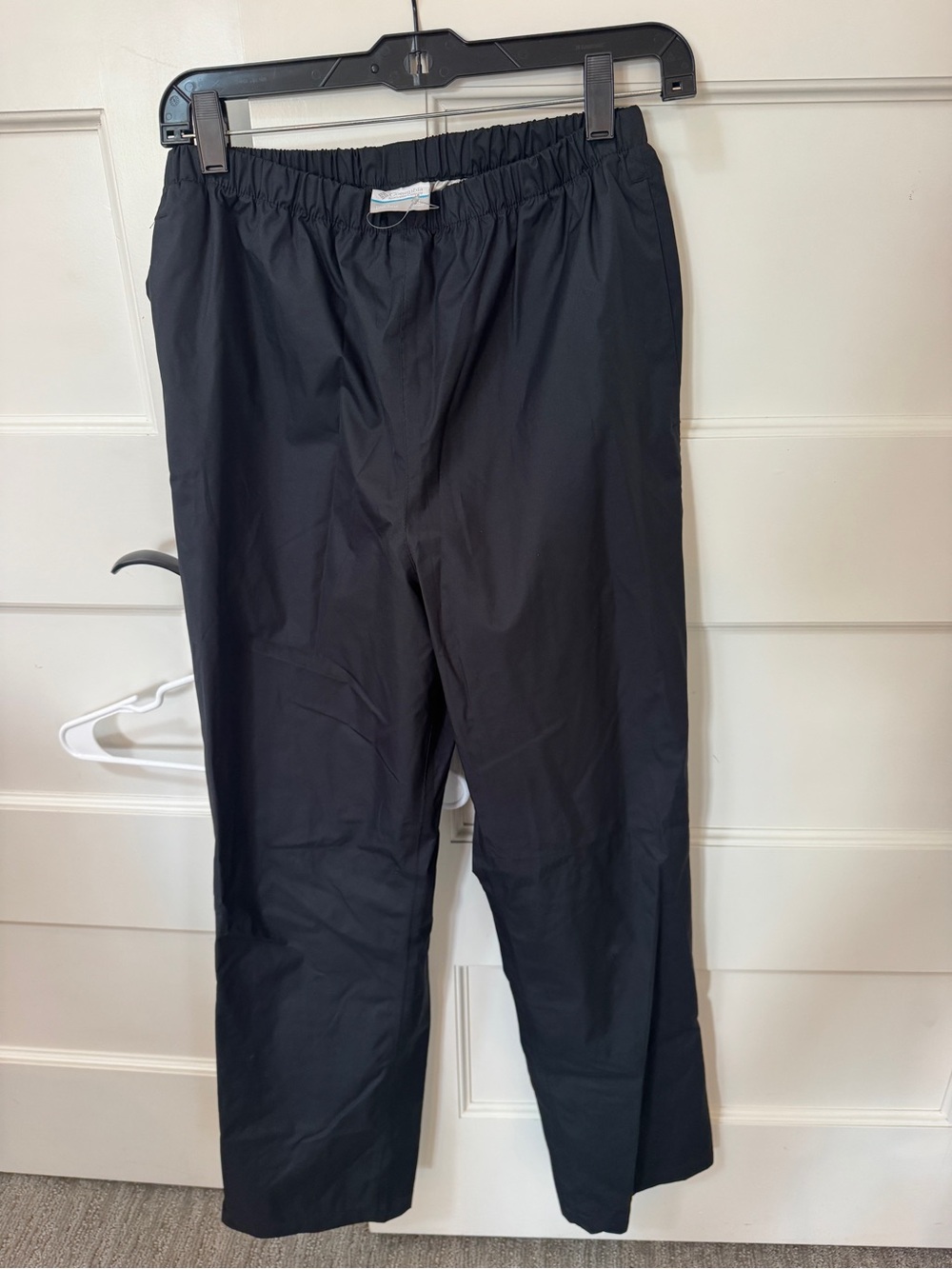 Columbia Black Elastic-Waist outdoor waterproof rain pant
